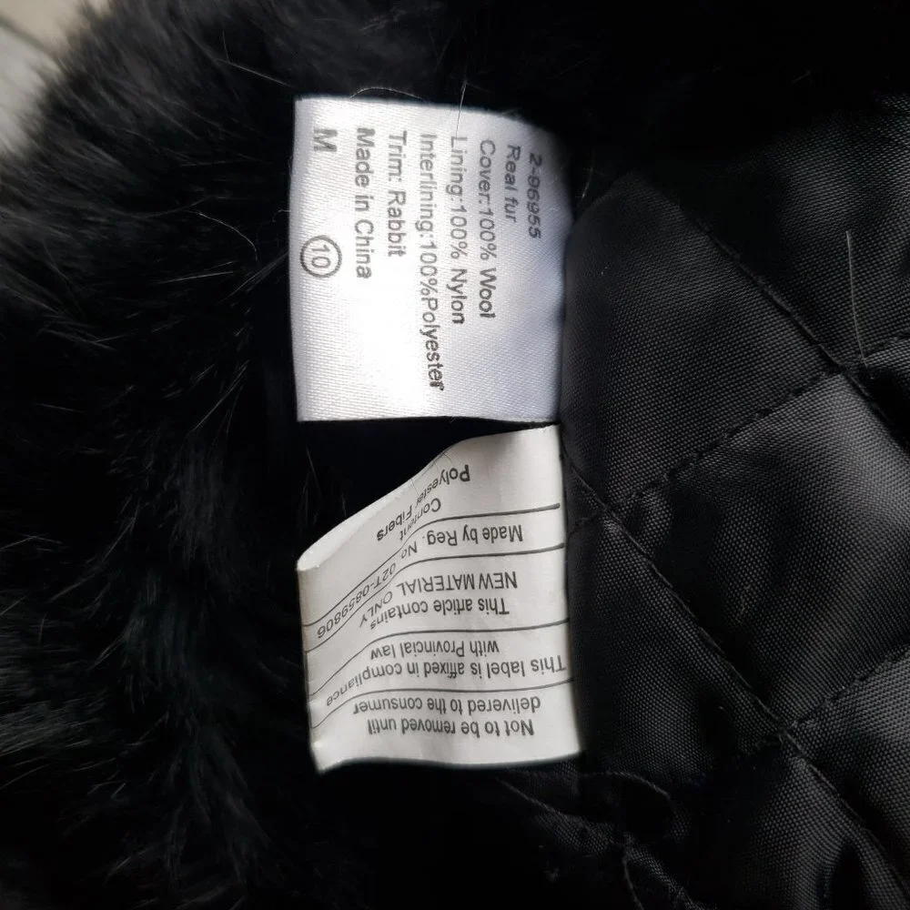 NWT - Hatterdashers Natural Fur Quilt Lined Trapper Hat
